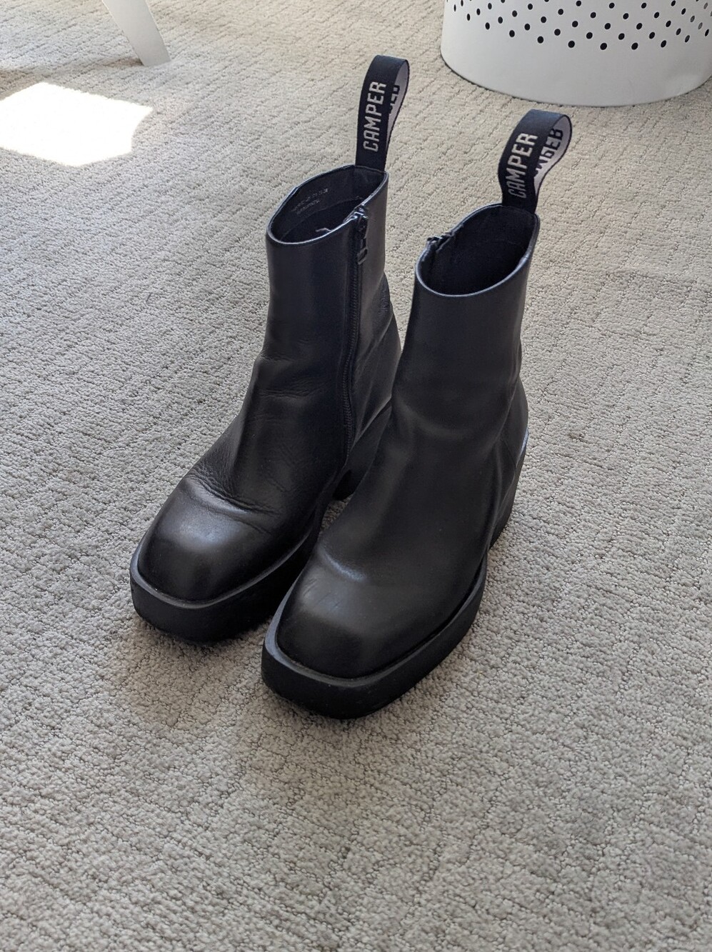 Camper Billie Black Chunky Platform Ankle Boots - Picture 2 of 9